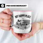 Rasenmäher Tasse mit Spruch My Happy Place Geschenk für Gärt – Rosa [farbe:rosa]