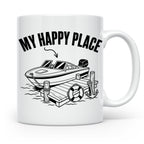 Motorboot Tasse My Happy Place für Skipper & Bootsbesitzer S – Weiß [farbe:weiß]