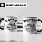 Motorboot Tasse My Happy Place für Skipper & Bootsbesitzer S – Schwarz [farbe:schwarz]