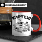Motorboot Tasse My Happy Place für Skipper & Bootsbesitzer S – Rot [farbe:rot]