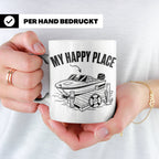 Motorboot Tasse My Happy Place für Skipper & Bootsbesitzer S – Weiß [farbe:weiß]