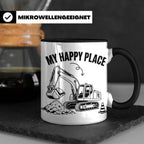 Bagger Tasse My Happy Place für Baggerfahrer & Bauarbeiter L – Schwarz [farbe:schwarz]