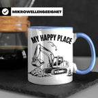 Bagger Tasse My Happy Place für Baggerfahrer & Bauarbeiter L – Blau [farbe:blau]