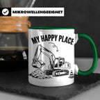 Bagger Tasse My Happy Place für Baggerfahrer & Bauarbeiter L – Grün [farbe:grün]