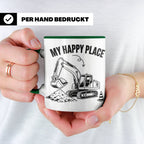 Bagger Tasse My Happy Place für Baggerfahrer & Bauarbeiter L – Grün [farbe:grün]