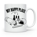 Nageldesignerin Tasse My Happy Place Spruch Nagelstudio Deko – Weiß [farbe:weiß]