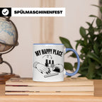 Nageldesignerin Tasse My Happy Place Spruch Nagelstudio Deko – Blau [farbe:blau]