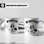 Nageldesignerin Tasse My Happy Place Spruch Nagelstudio Deko – Weiß [farbe:weiß]