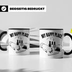 Nageldesignerin Tasse My Happy Place Spruch Nagelstudio Deko – Schwarz [farbe:schwarz]