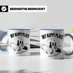Nageldesignerin Tasse My Happy Place Spruch Nagelstudio Deko – Blau [farbe:blau]
