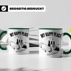 Nageldesignerin Tasse My Happy Place Spruch Nagelstudio Deko – Grün [farbe:grün]