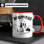 Nageldesignerin Tasse My Happy Place Spruch Nagelstudio Deko – Rot [farbe:rot]