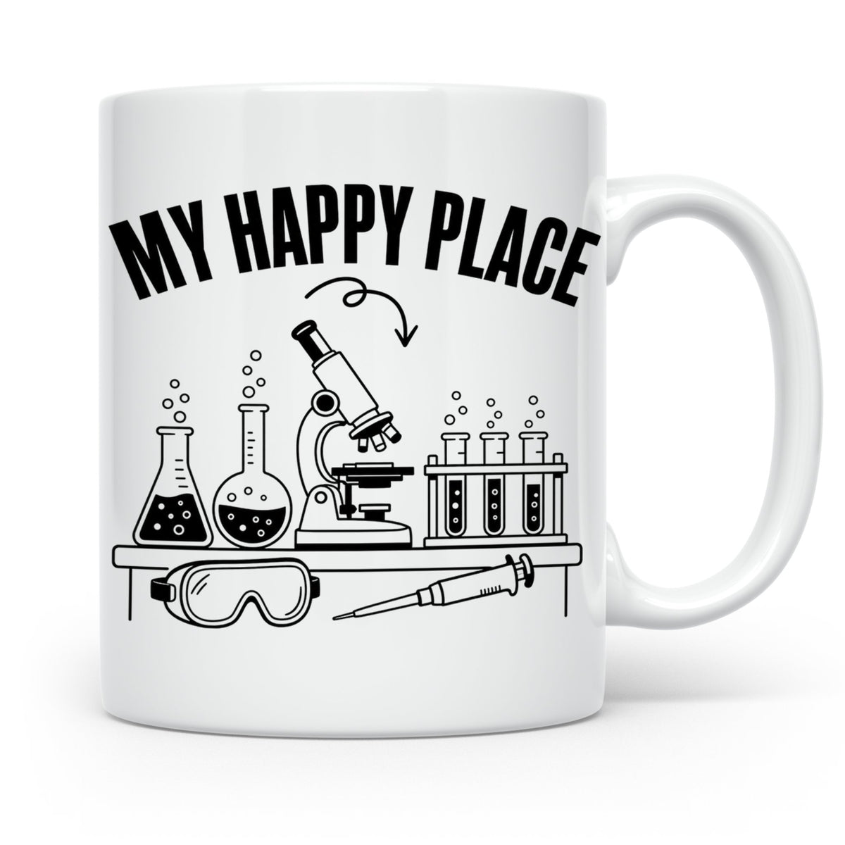 Labor Tasse My Happy Place lustiger Spruch für Wissenschaftl – Weiß [farbe:weiß]