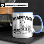 Labor Tasse My Happy Place lustiger Spruch für Wissenschaftl – Blau [farbe:blau]