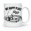 Go Kart Tasse My Happy Place für Rennfahrer & Motorsport Fan – Weiß [farbe:weiß]