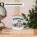 Go Kart Tasse My Happy Place für Rennfahrer & Motorsport Fan – Grün [farbe:grün]