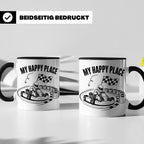 Go Kart Tasse My Happy Place für Rennfahrer & Motorsport Fan – Schwarz [farbe:schwarz]