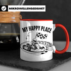 Go Kart Tasse My Happy Place für Rennfahrer & Motorsport Fan – Rot [farbe:rot]