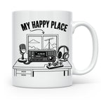Amateurfunk Tasse My Happy Place Spruch Geschenk für Funkama – Weiß [farbe:weiß]