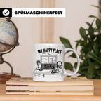 Amateurfunk Tasse My Happy Place Spruch Geschenk für Funkama – Weiß [farbe:weiß]