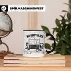 Amateurfunk Tasse My Happy Place Spruch Geschenk für Funkama – Schwarz [farbe:schwarz]