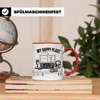 Amateurfunk Tasse My Happy Place Spruch Geschenk für Funkama – Rot [farbe:rot]