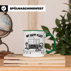 Amateurfunk Tasse My Happy Place Spruch Geschenk für Funkama – Grün [farbe:grün]