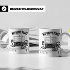 Amateurfunk Tasse My Happy Place Spruch Geschenk für Funkama – Weiß [farbe:weiß]