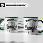 Amateurfunk Tasse My Happy Place Spruch Geschenk für Funkama – Grün [farbe:grün]