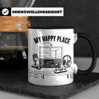 Amateurfunk Tasse My Happy Place Spruch Geschenk für Funkama – Schwarz [farbe:schwarz]