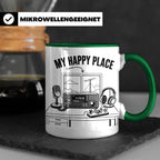 Amateurfunk Tasse My Happy Place Spruch Geschenk für Funkama – Grün [farbe:grün]