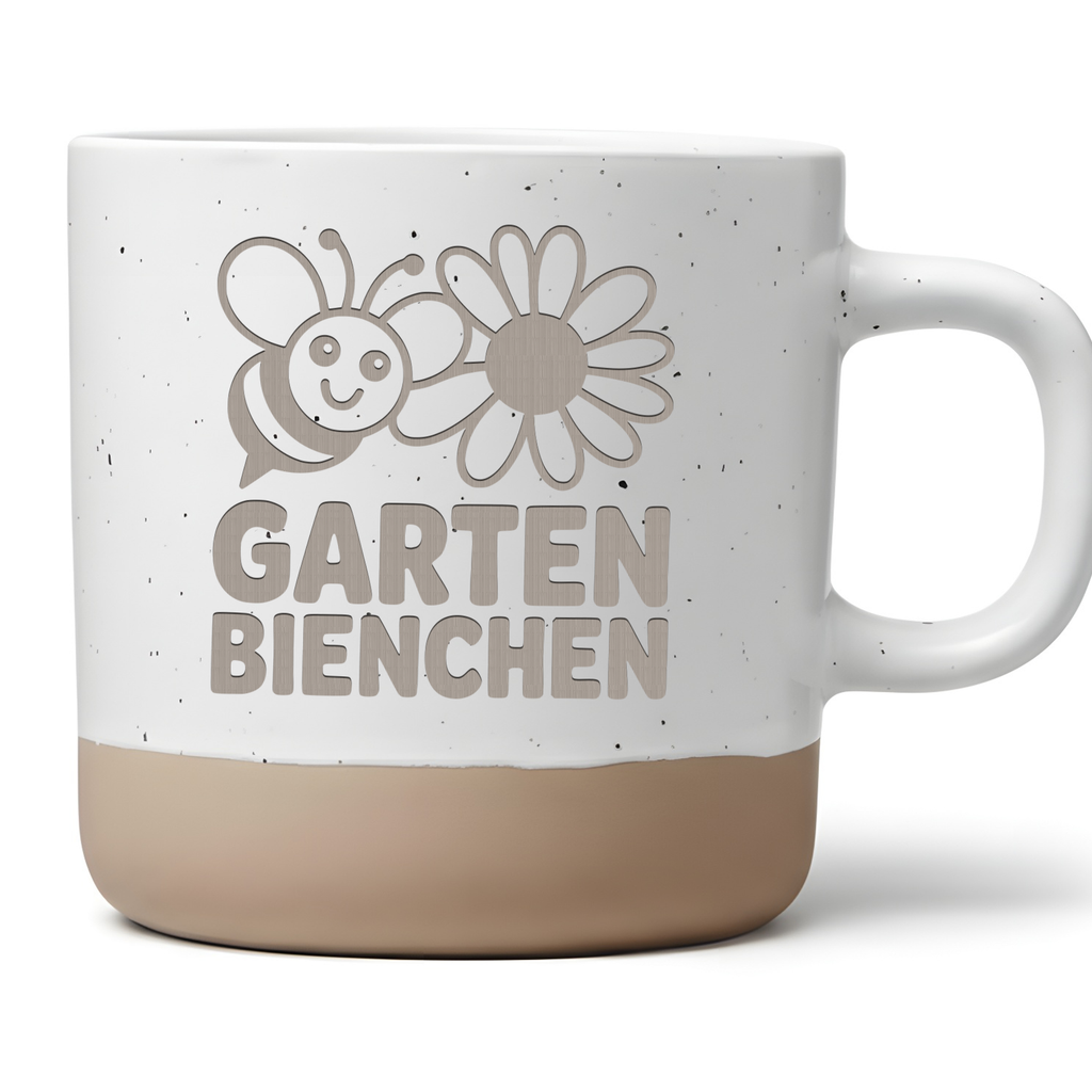 Tasse Garten Bienchen - Süße Kaffeetasse für Gärtner & Floristen - Geschenkidee Gartenliebe Biene mit Blume - Becher für Hobbygärtnerin