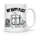 3D Drucker Tasse My Happy Place Spruch Geschenk für Maker &  – Weiß [farbe:weiß]