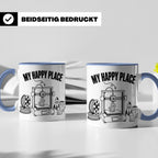 3D Drucker Tasse My Happy Place Spruch Geschenk für Maker &  – Blau [farbe:blau]