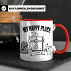 3D Drucker Tasse My Happy Place Spruch Geschenk für Maker &  – Rot [farbe:rot]