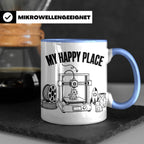3D Drucker Tasse My Happy Place Spruch Geschenk für Maker &  – Blau [farbe:blau]