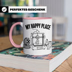 3D Drucker Tasse My Happy Place Spruch Geschenk für Maker &  – Rosa [farbe:rosa]