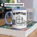3D Drucker Tasse My Happy Place Spruch Geschenk für Maker &  – Blau [farbe:blau]