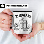 3D Drucker Tasse My Happy Place Spruch Geschenk für Maker &  – Schwarz [farbe:schwarz]