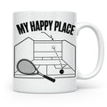 Squash Tasse My Happy Place Spruch Geschenk für Squashspiele – Weiß [farbe:weiß]