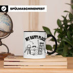 Hausmeister Tasse My Happy Place Lustiger Spruch Geschenk fü – Schwarz [farbe:schwarz]