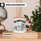 Hausmeister Tasse My Happy Place Lustiger Spruch Geschenk fü – Rot [farbe:rot]