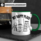 Hausmeister Tasse My Happy Place Lustiger Spruch Geschenk fü – Grün [farbe:grün]