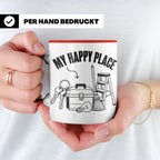 Hausmeister Tasse My Happy Place Lustiger Spruch Geschenk fü – Rot [farbe:rot]