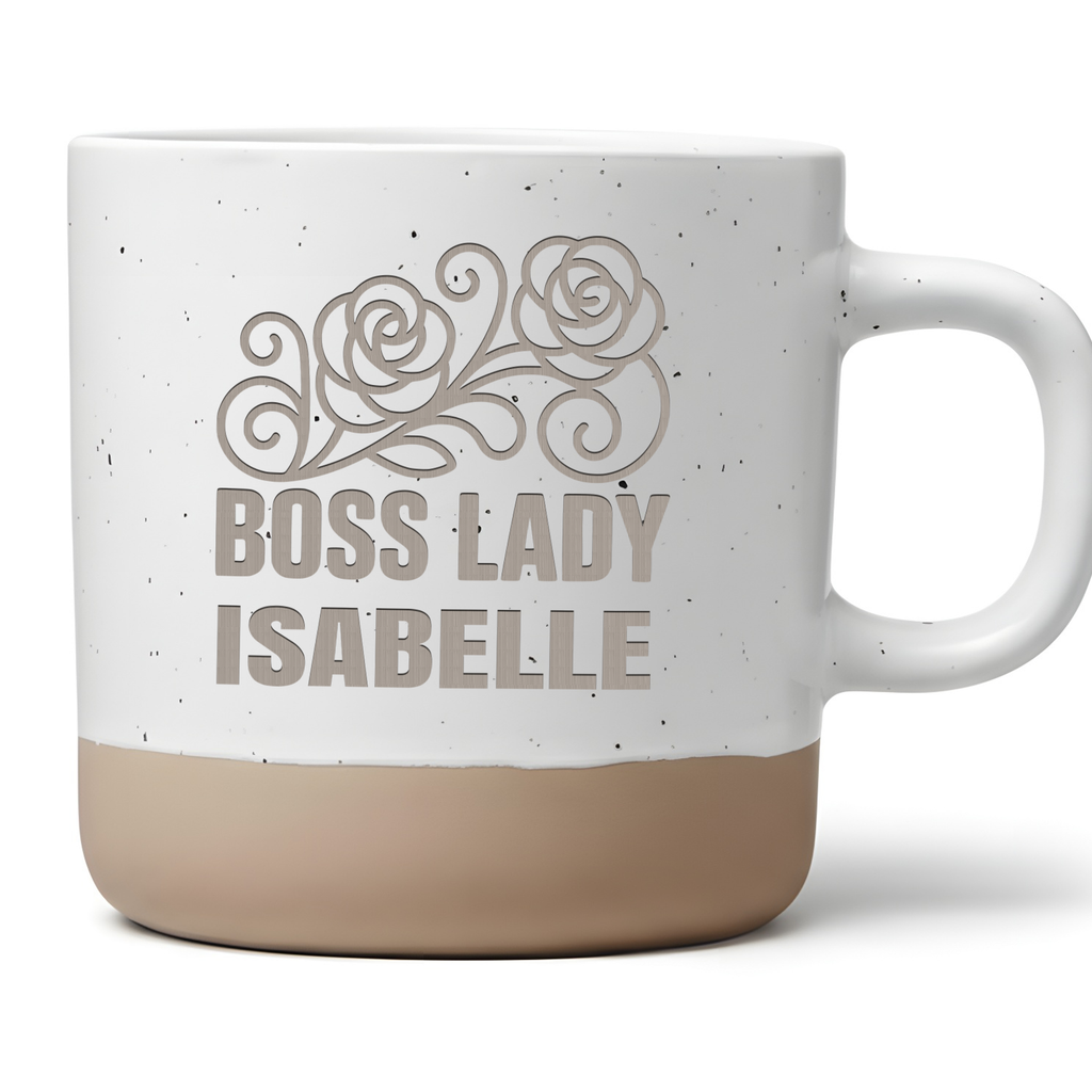 Tasse Boss Lady  - Personalisierte Kaffeetasse Rosen - Geschenk für Chefin Managerin Business Frau - Becher mit Namen Blumen Design