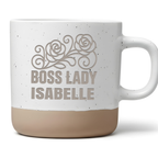 Tasse Boss Lady  - Personalisierte Kaffeetasse Rosen - Geschenk für Chefin Managerin Business Frau - Becher mit Namen Blumen Design