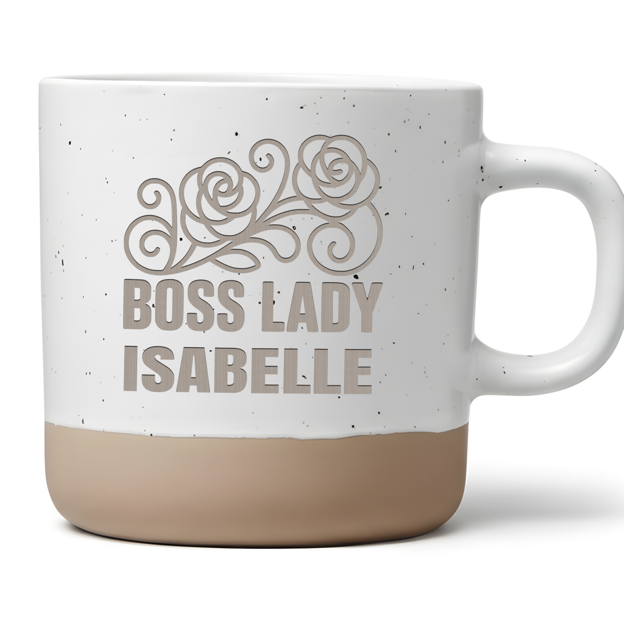 Tasse Boss Lady  - Personalisierte Kaffeetasse Rosen - Geschenk für Chefin Managerin Business Frau - Becher mit Namen Blumen Design