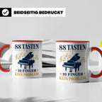 Pianist Tasse mit Spruch 88 Tasten 10 Finger Kein Problem Ka – Rot [farbe:rot]