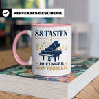 Pianist Tasse mit Spruch 88 Tasten 10 Finger Kein Problem Ka – Rosa [farbe:rosa]