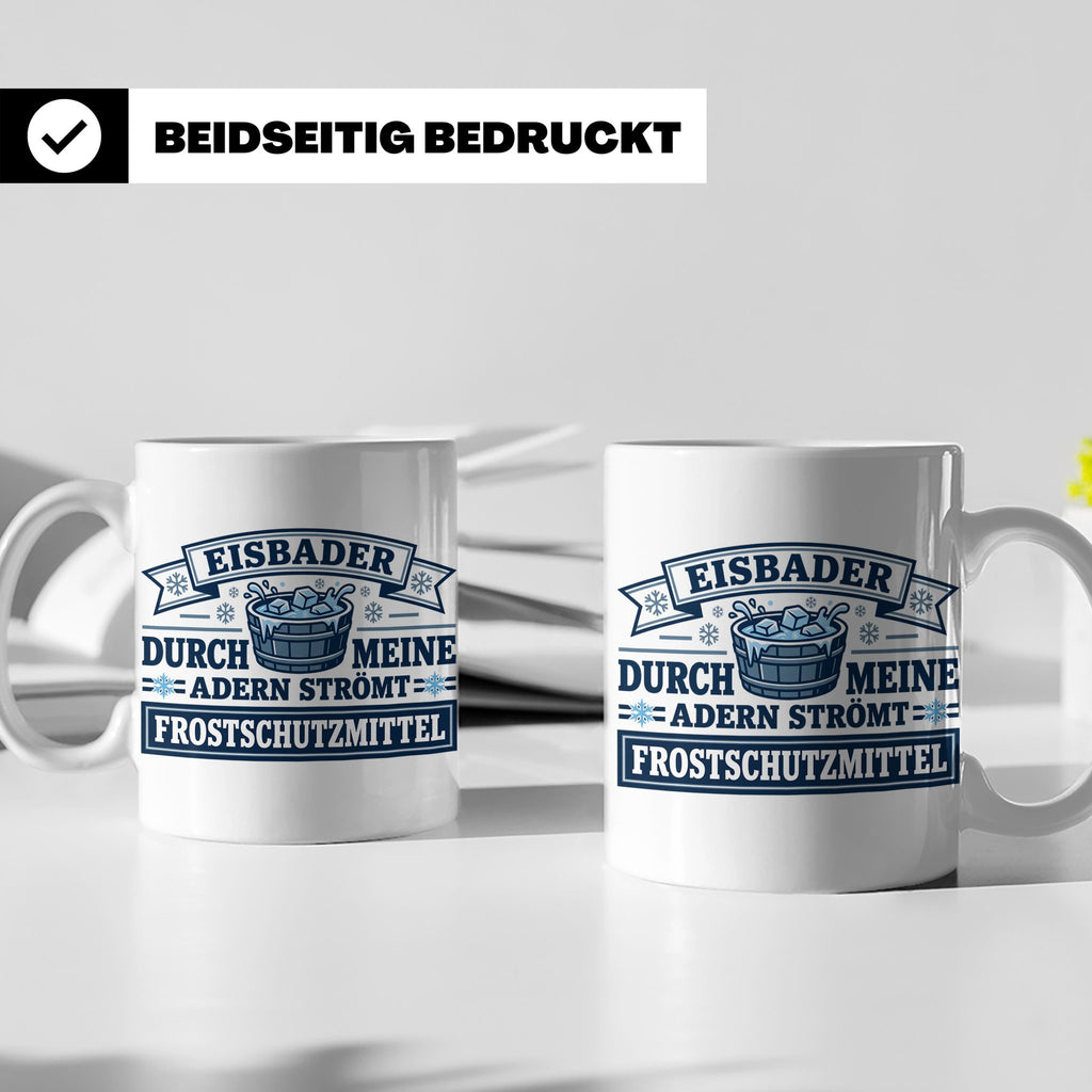 Eisbader Tasse Frostschutzmittel Spruch | Geschenk für Winte – Weiß [farbe:weiß]